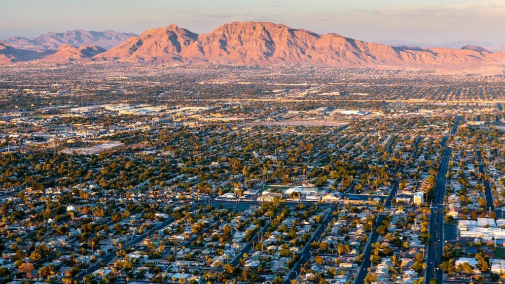 las vegas homes aerial view